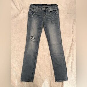 Aeropostale SKINNY 0 Short light medium wash denim distressed